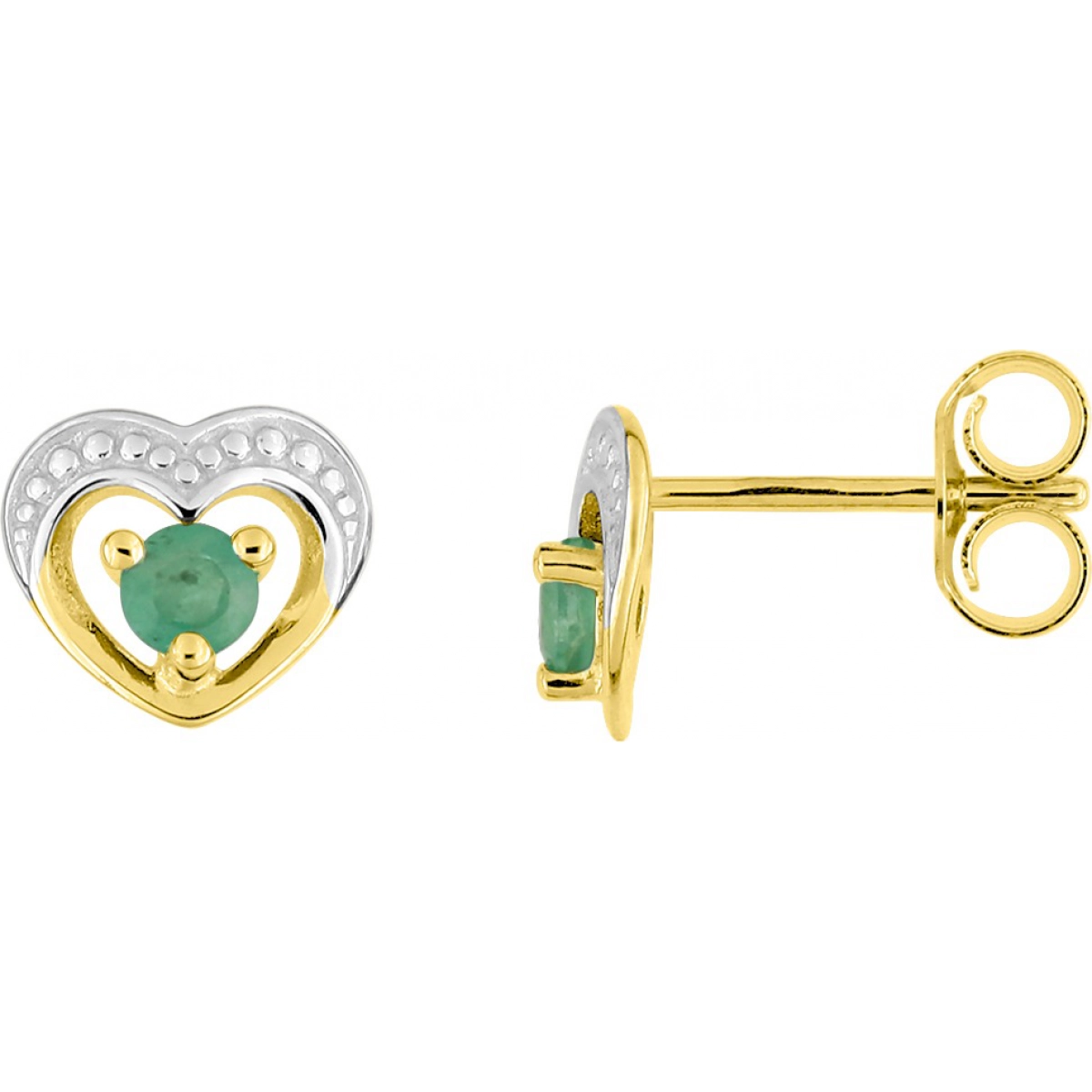 Earrings pair emerald & rhod 18K YG Lua Blanca  2.7147.E3.0