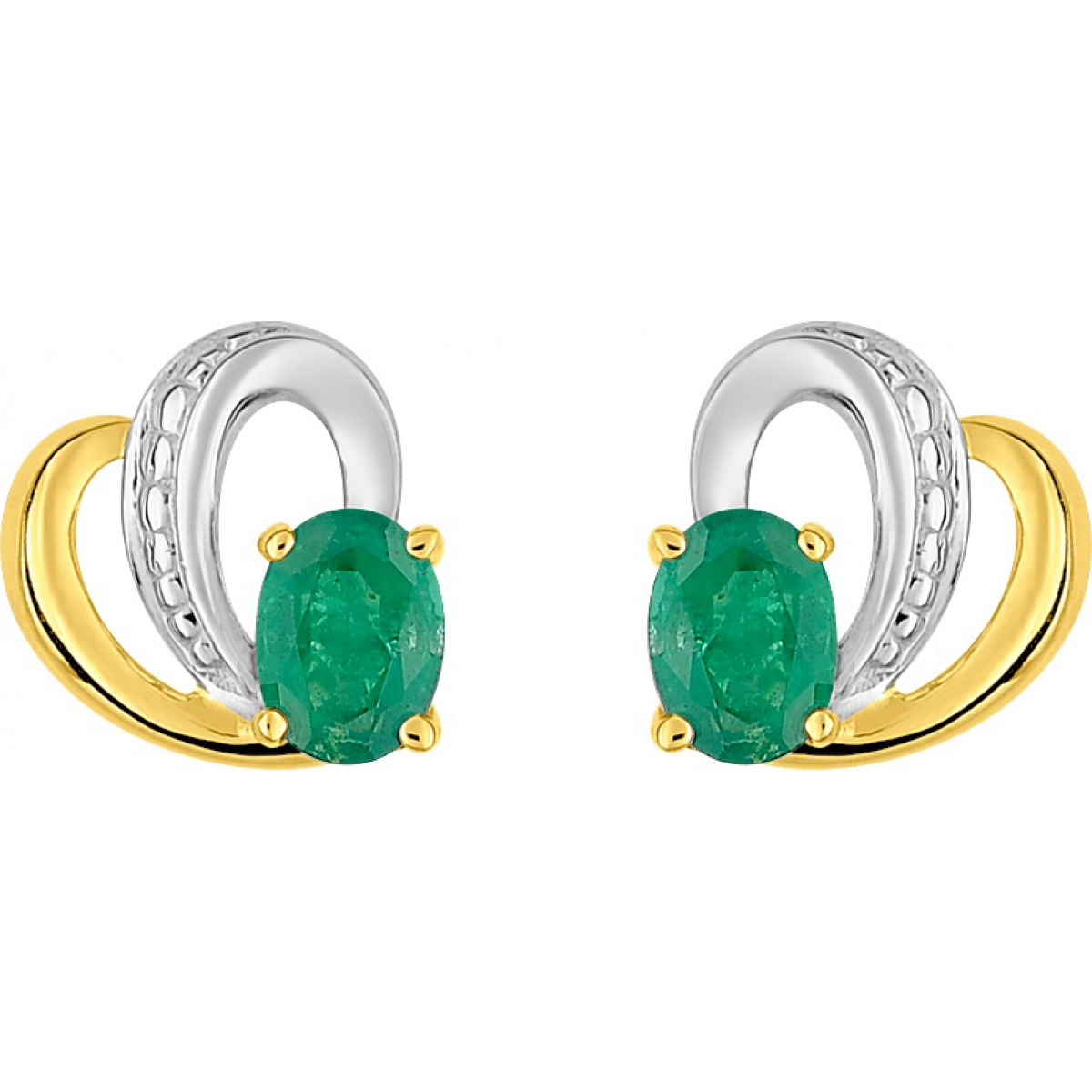 Earrings pair emerald & rhod 18K YG Lua Blanca  8JF10BE.0