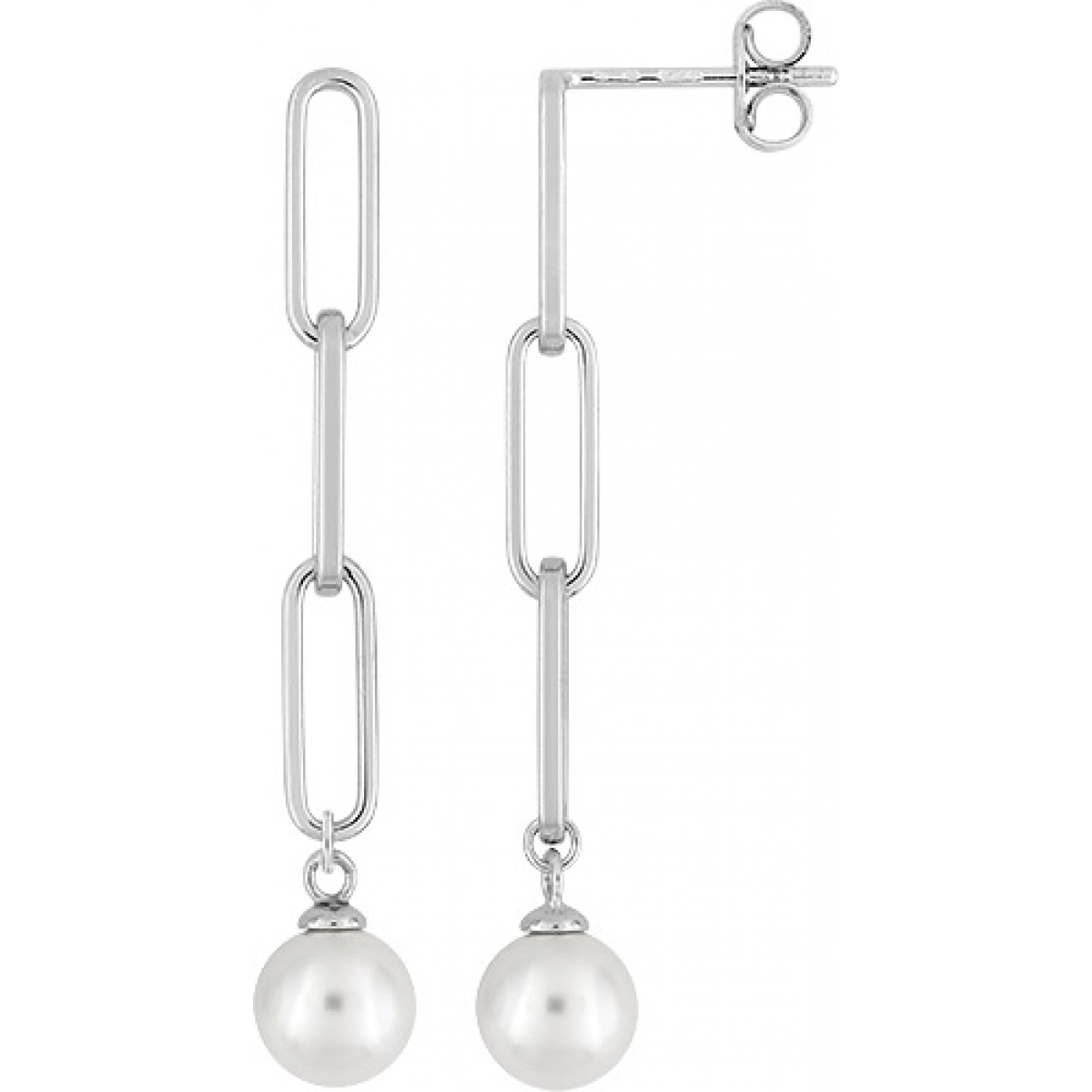 Earrings pair imitation pearl rh 925Silver Lua Blanca  458786