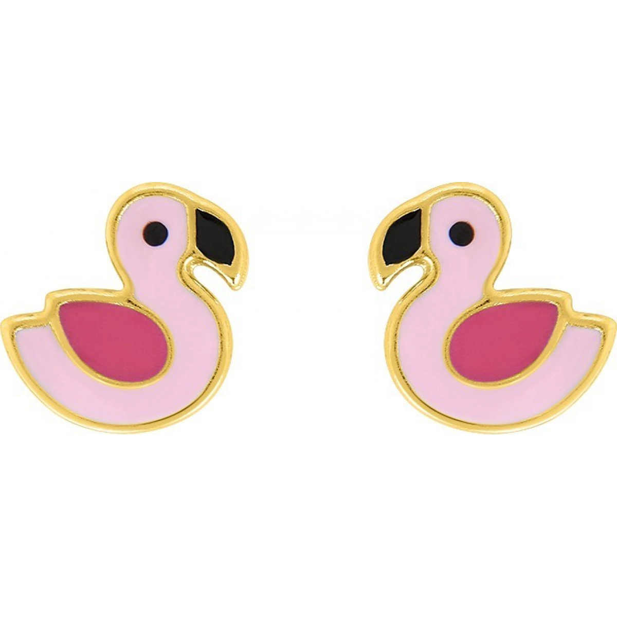 Earrings pair lacquered 'flamingo' 18K YG  Lua Blanca  8576V.0