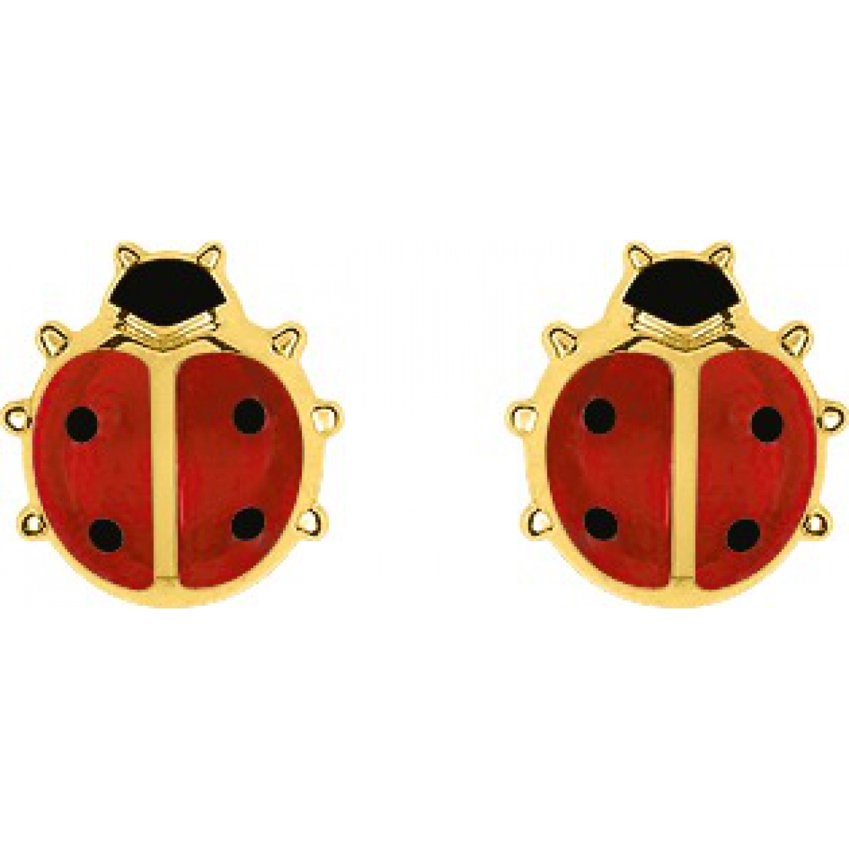 Earrings pair 'ladybird' lacquered 18K YG  Lua Blanca  BG231JL1.0