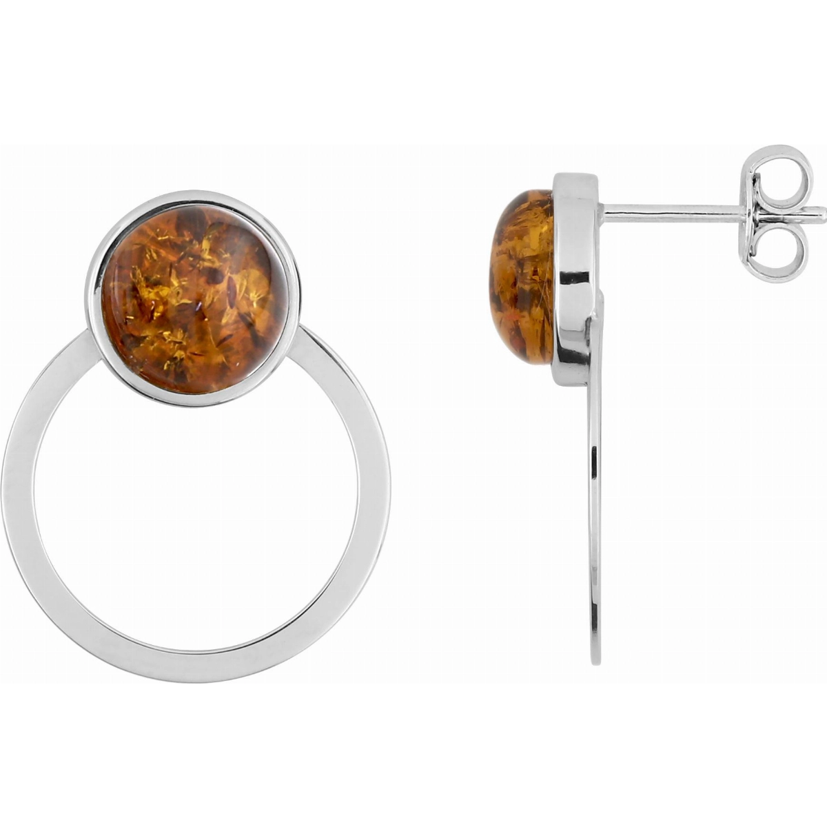 Earrings pair amber rh925Silver Lua Blanca  458885