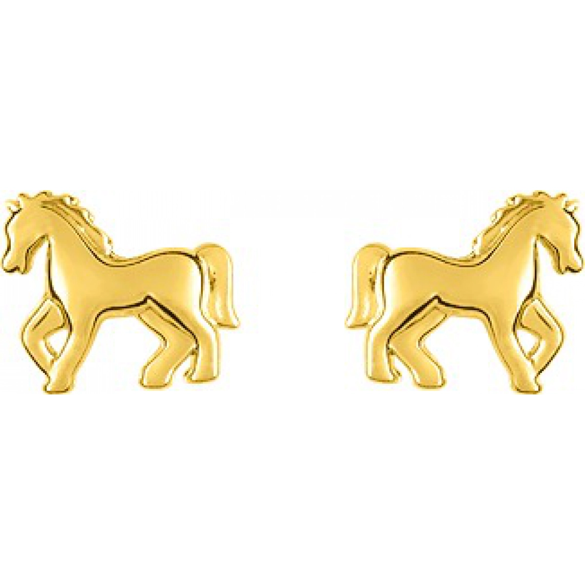 Earrings pair plain gold 9K YG Lua Blanca  29AM70J.0