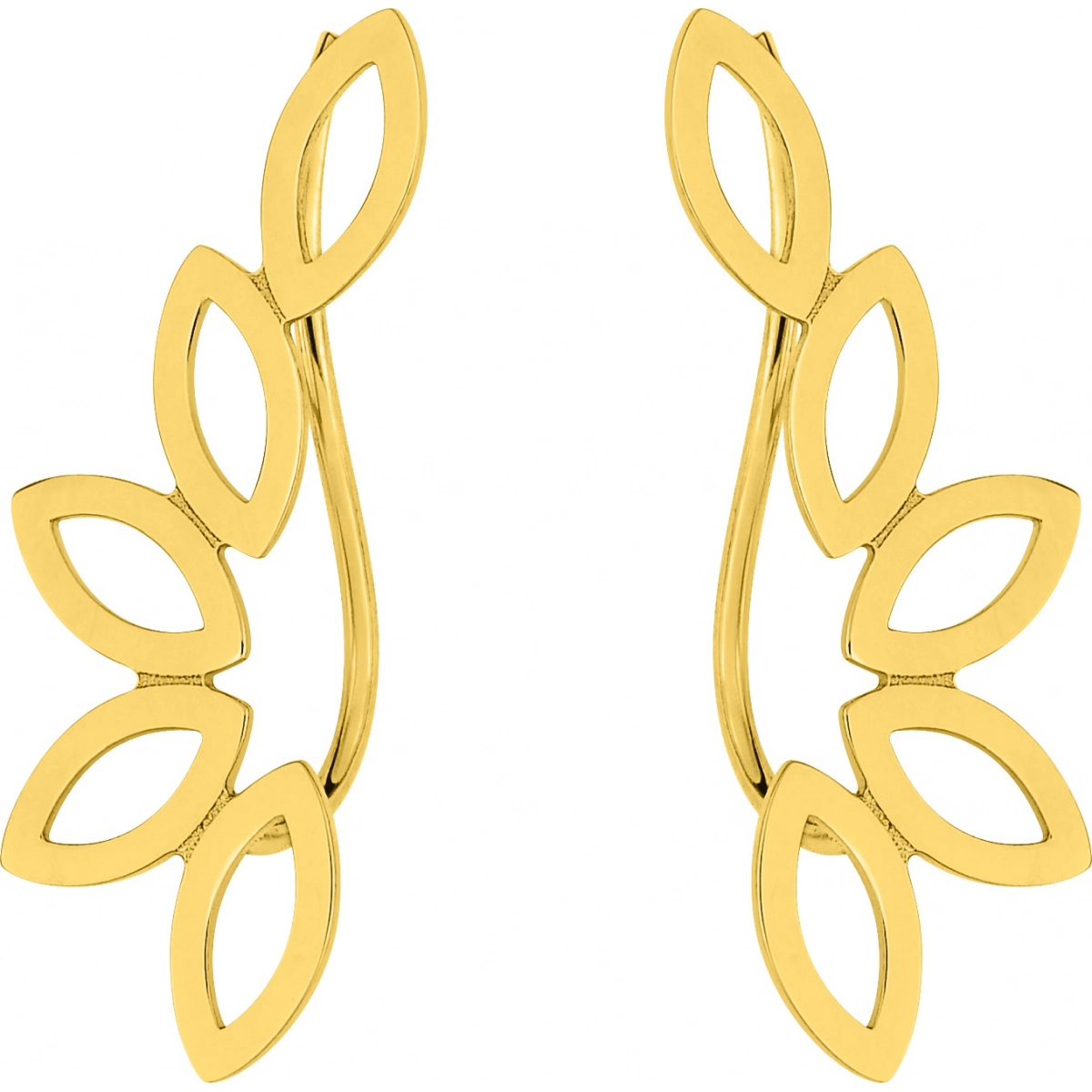 Earrings pair plain gold 9K YG  Lua Blanca  S12.37001.0