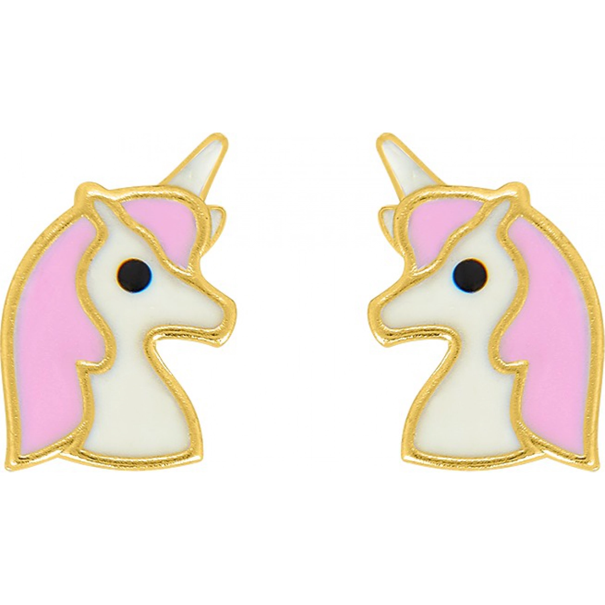 Earrings pair 'unicorn' lacquered 9K YG Lua Blanca  9K8573V.0