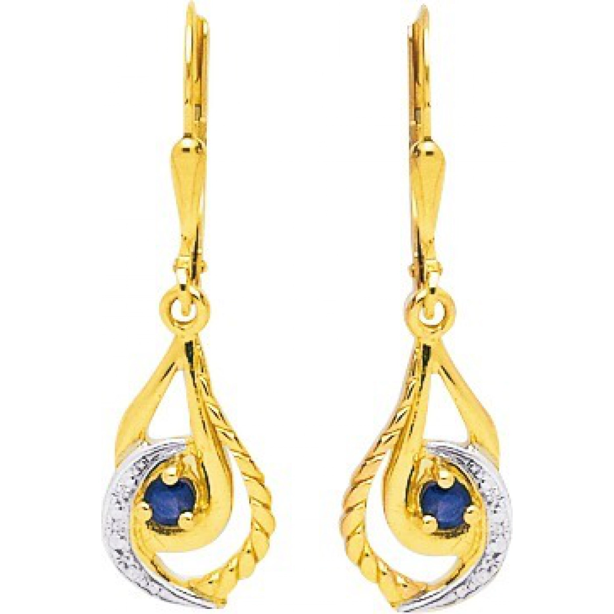 Earrings pair Sapphire 9K YG rhod  Lua Blanca  293034.S3.0
