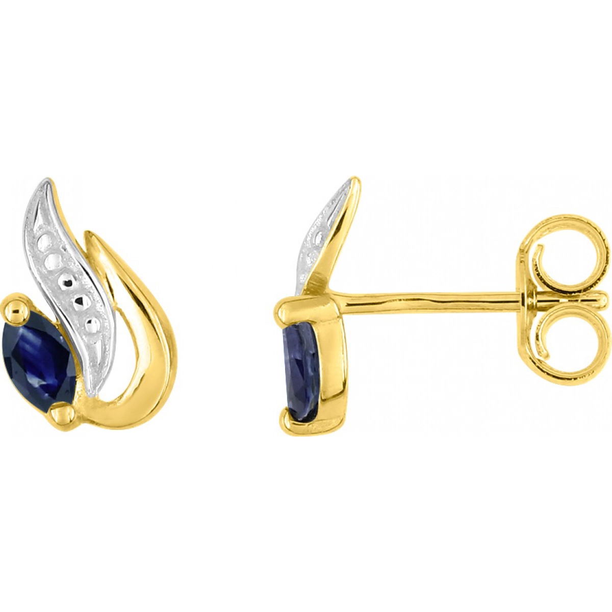 Earrings pair sapphire & rhod 18K YG Lua Blanca  2.7111.S3.0
