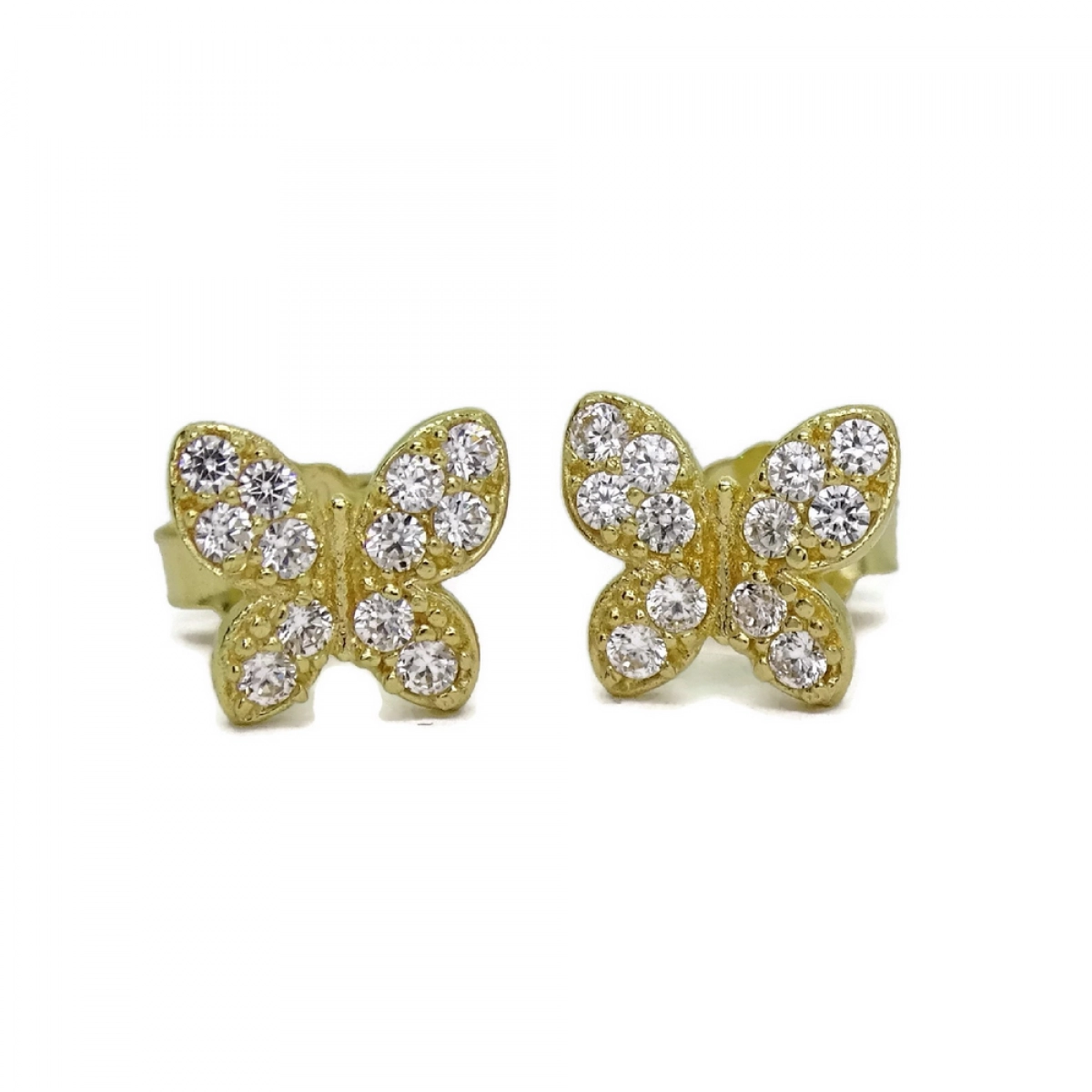 EARRINGS OF YELLOW GOLD OF 18KTES WITH 24 ZIRCONS NEVER SAY NEVER