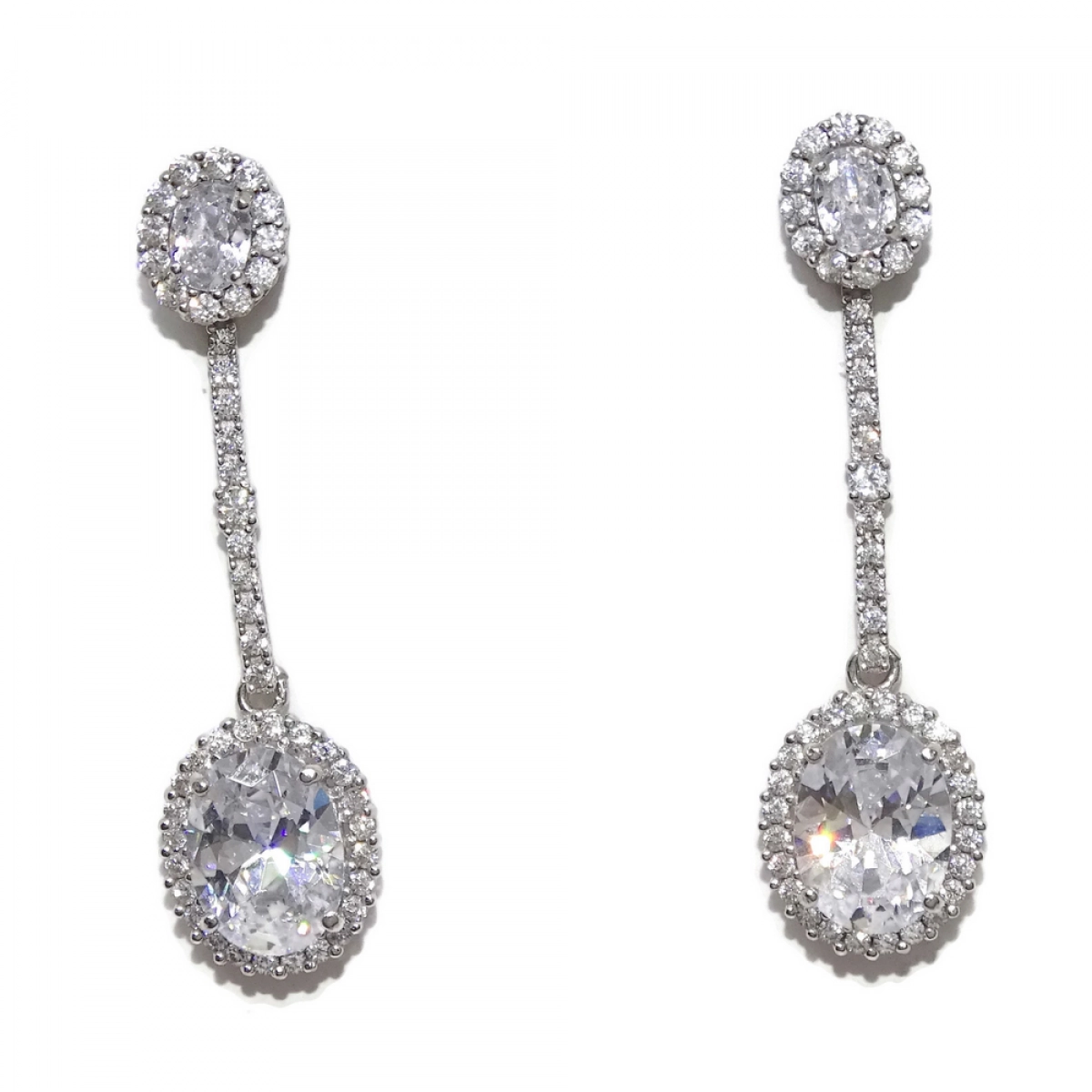 GOLD EARRINGS WHITE DETACHABLE WITH ZIRCONS 18K GOLD, LENGTH 3.10 CM CLOSURE PRESSURE, NEVER SAY NEVER