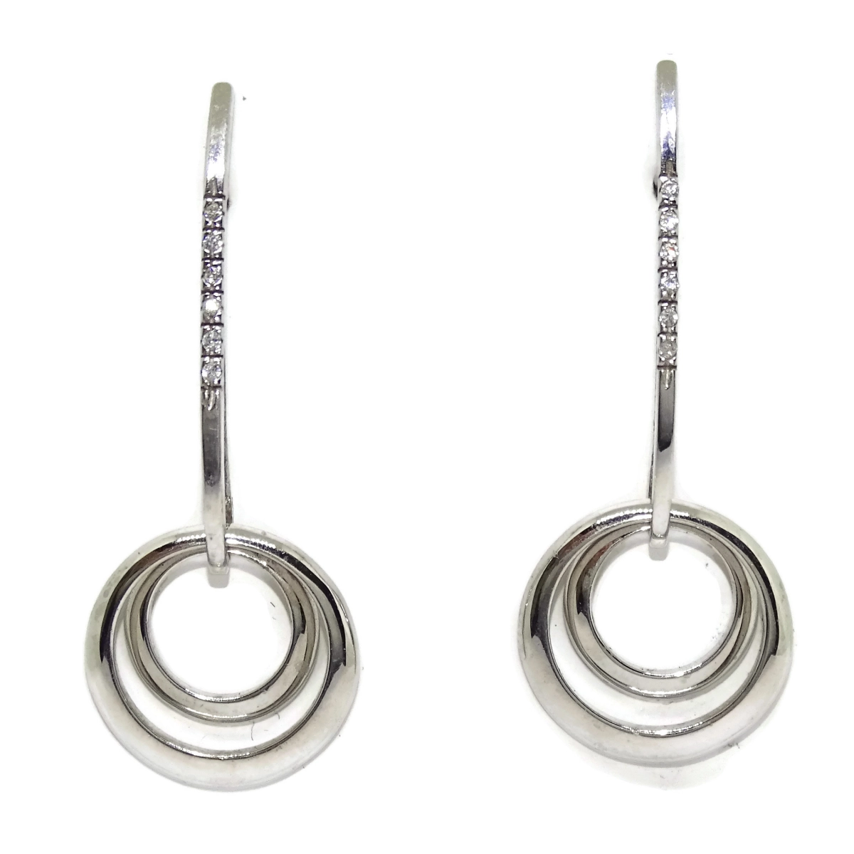 Long earrings double hoop with bar with 12 zirconitas of the best quality. 3.80cm long. Cierr Never say never