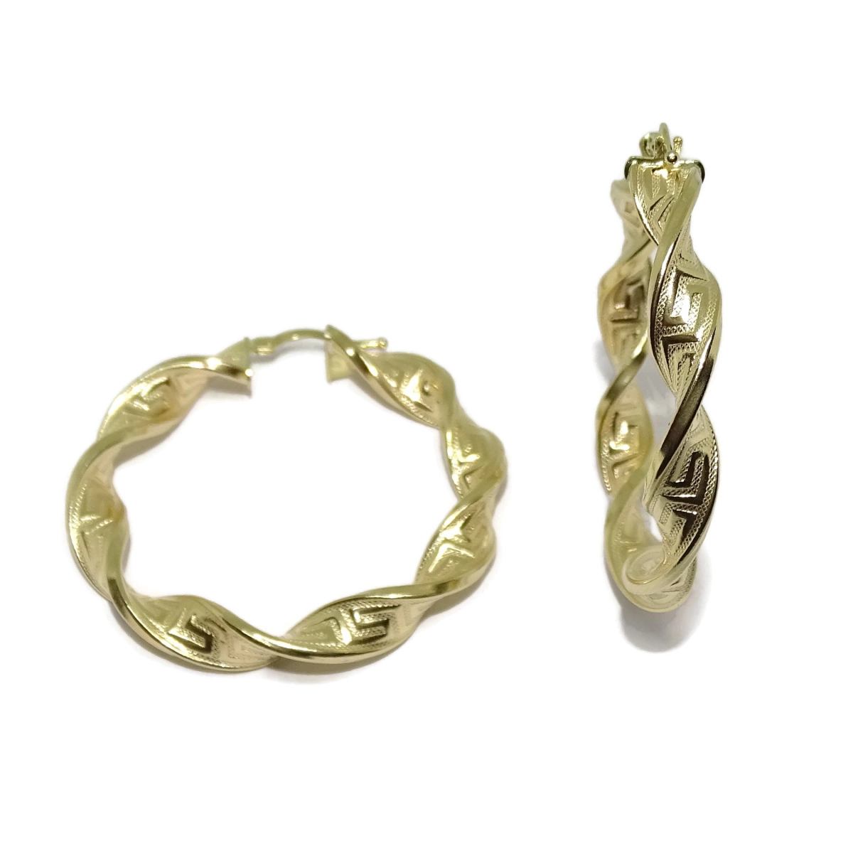 18ktes yellow gold hoops of 6mm wide and 4.00cm299 Never say never
