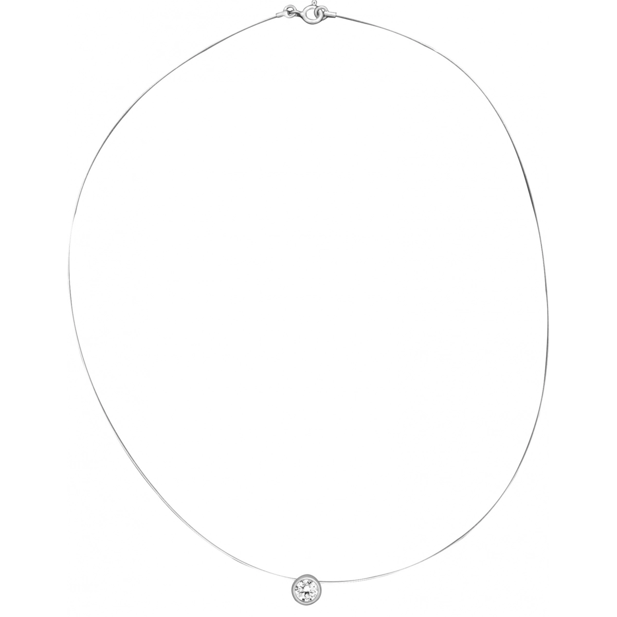 Silver 925 Necklace with zirconium rhod nylon wire - Size: 42  Lua Blanca  332035.1.42