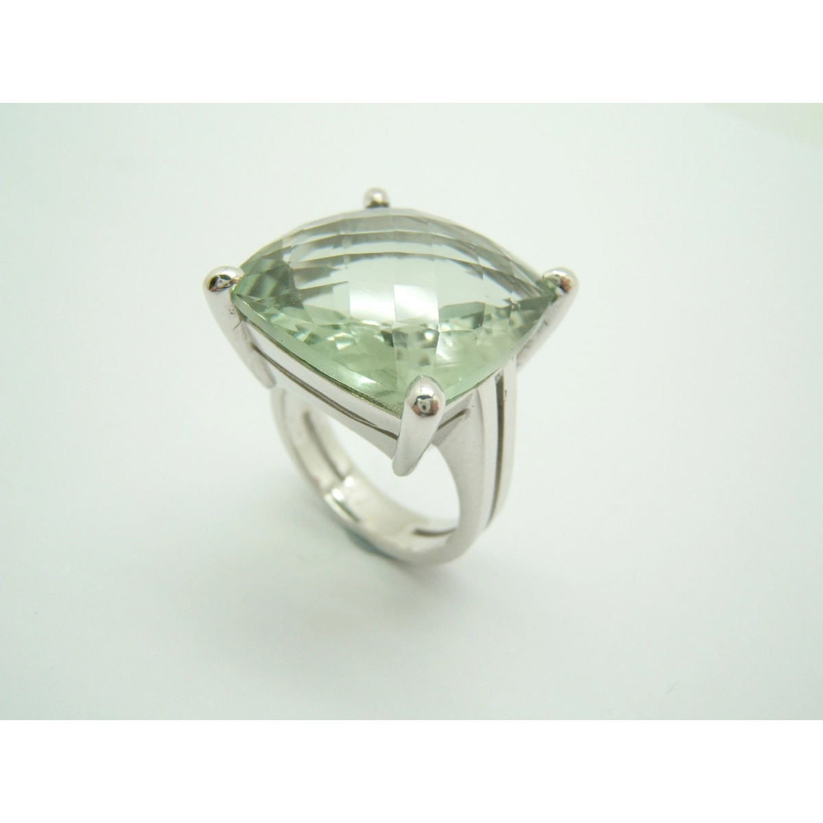 RING SILVER AND PRASIOLITE TO-81/97-18 B-79 A-81/97-18