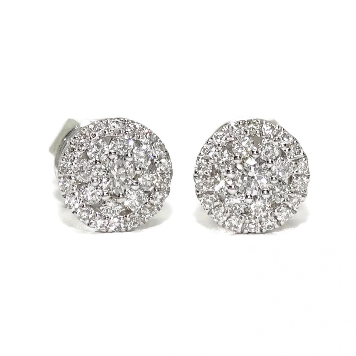 PRECIOUS EARRINGS 0.30 CTS OF DIAMONDS AND WHITE GOLD OF 18K. PRESSURE. 6MM DIAMETER NEVER SAY NEVER