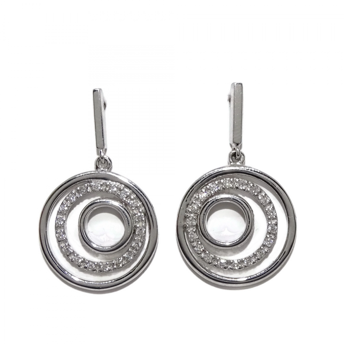 PRECIOUS EARRINGS IN 18K WHITE GOLD WITH DIAMONDS. NEVER SAY NEVER