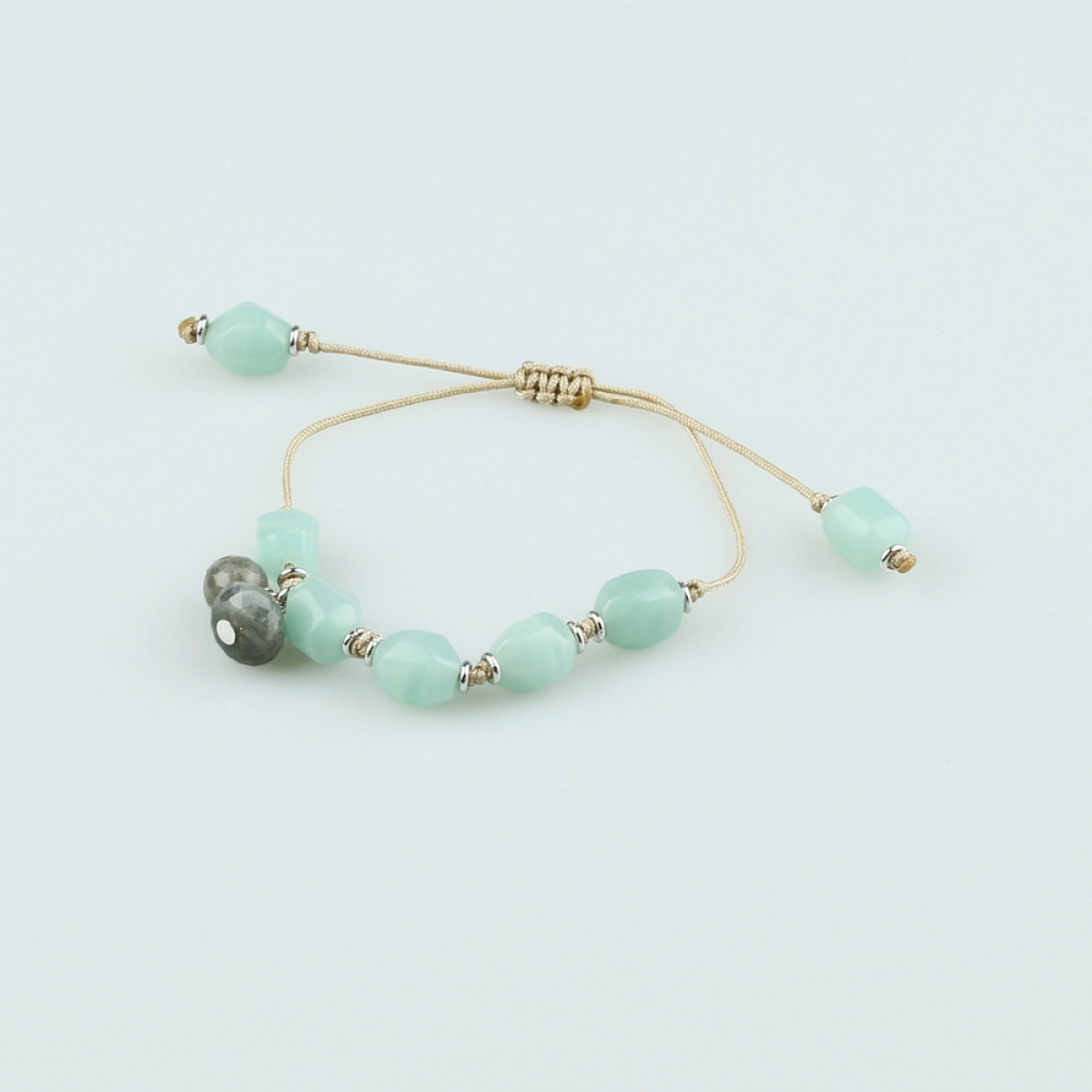 BRACELET KNOTTED AMAZONITE WITH LOOSE KNOT BUFPU66A PATRICIA GARCIA