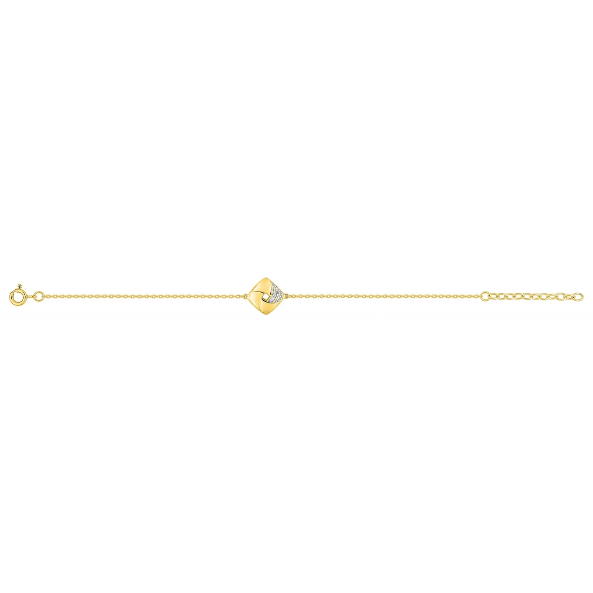Pulsera circonita  chapado en oro rh Lua Blanca 256937.9.0