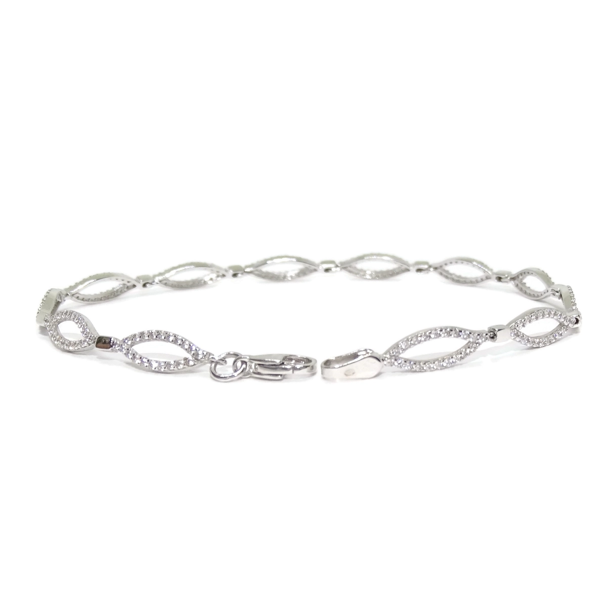 BRACELET IN 18K WHITE GOLD FOR WOMEN WITH ZIRCONS OF THE BEST QUALITY FORMING �VALUE NEVER SAY NEVER