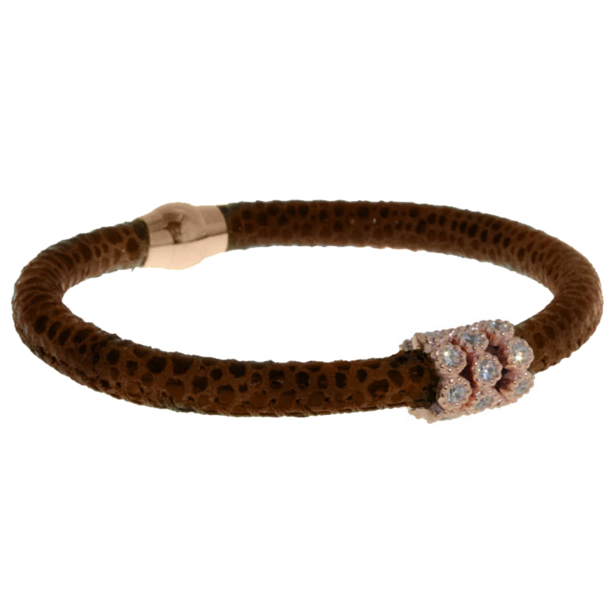 Avec des pierres, Bracelet en cuir brun de BRB47-6 LUCA LORENZINI