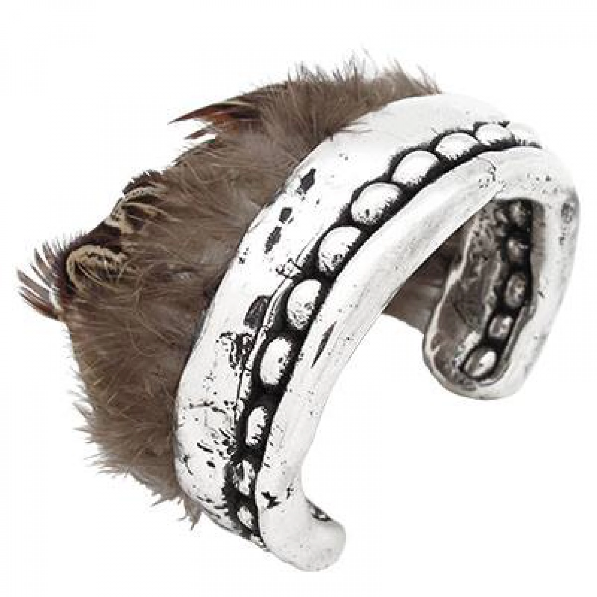 PURE SILVER WITH NATURAL FEATHERS PPB418 BRACELET Plata Pura