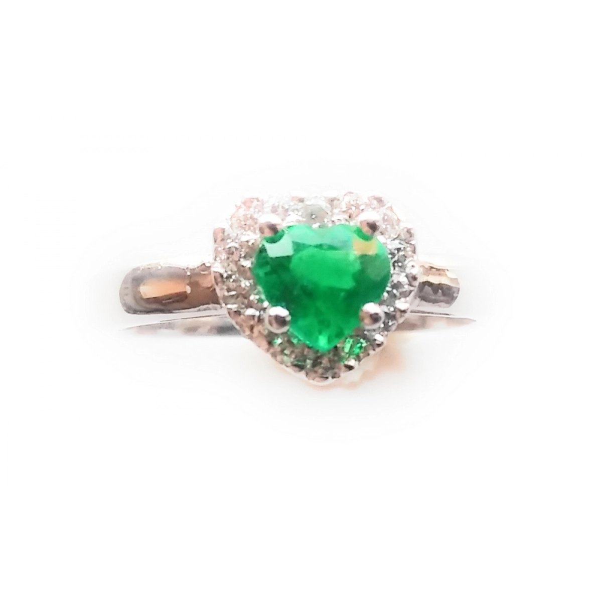 RING EMERALD AND SHINY GOLD 18 K