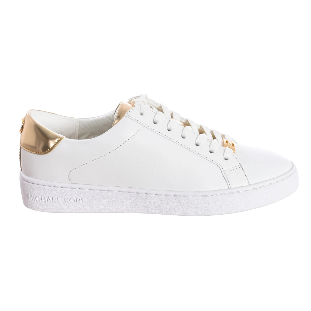 Zapatilla Sneaker Irving clásica Michael Kors S5IRFS2L mujer Talla: 36.5 Color: Blanco S5IRFS2L-OPT-PLGOLD.36.5
